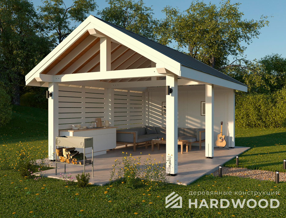 Садовый навес-беседка из дерева №76 - фото 883