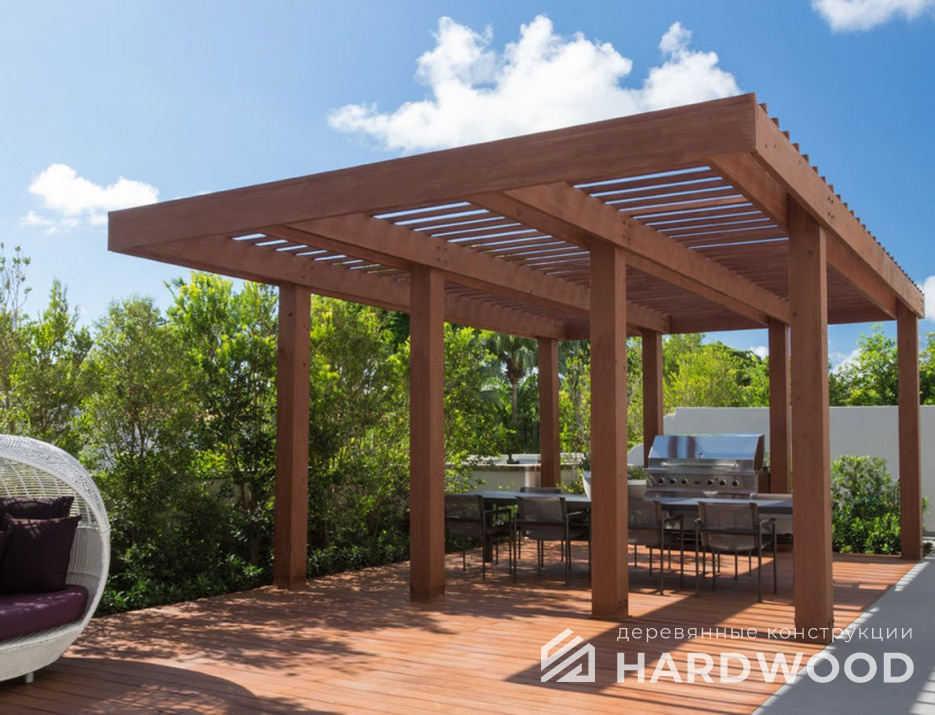 Навес пергола из дерева №92 - фото 1083